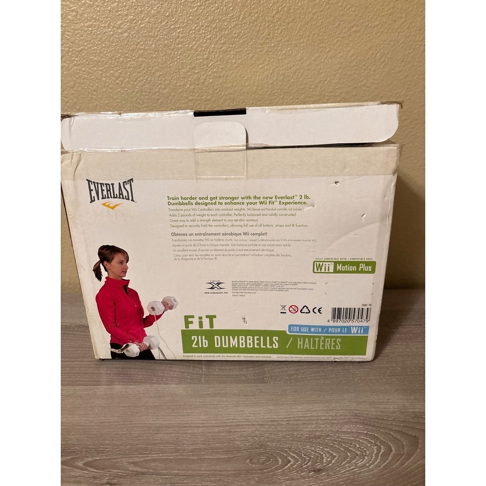 Everlast FiT 2lb Dumbbells for Nintendo Wii Remote and Nunchuk White Weights Set - Picture 3 of 6